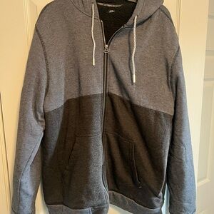 O’Neill Men's Gray and Black Hooded, Fleece-lined Sweatshirt. Like New
